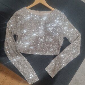 Sequin silver top